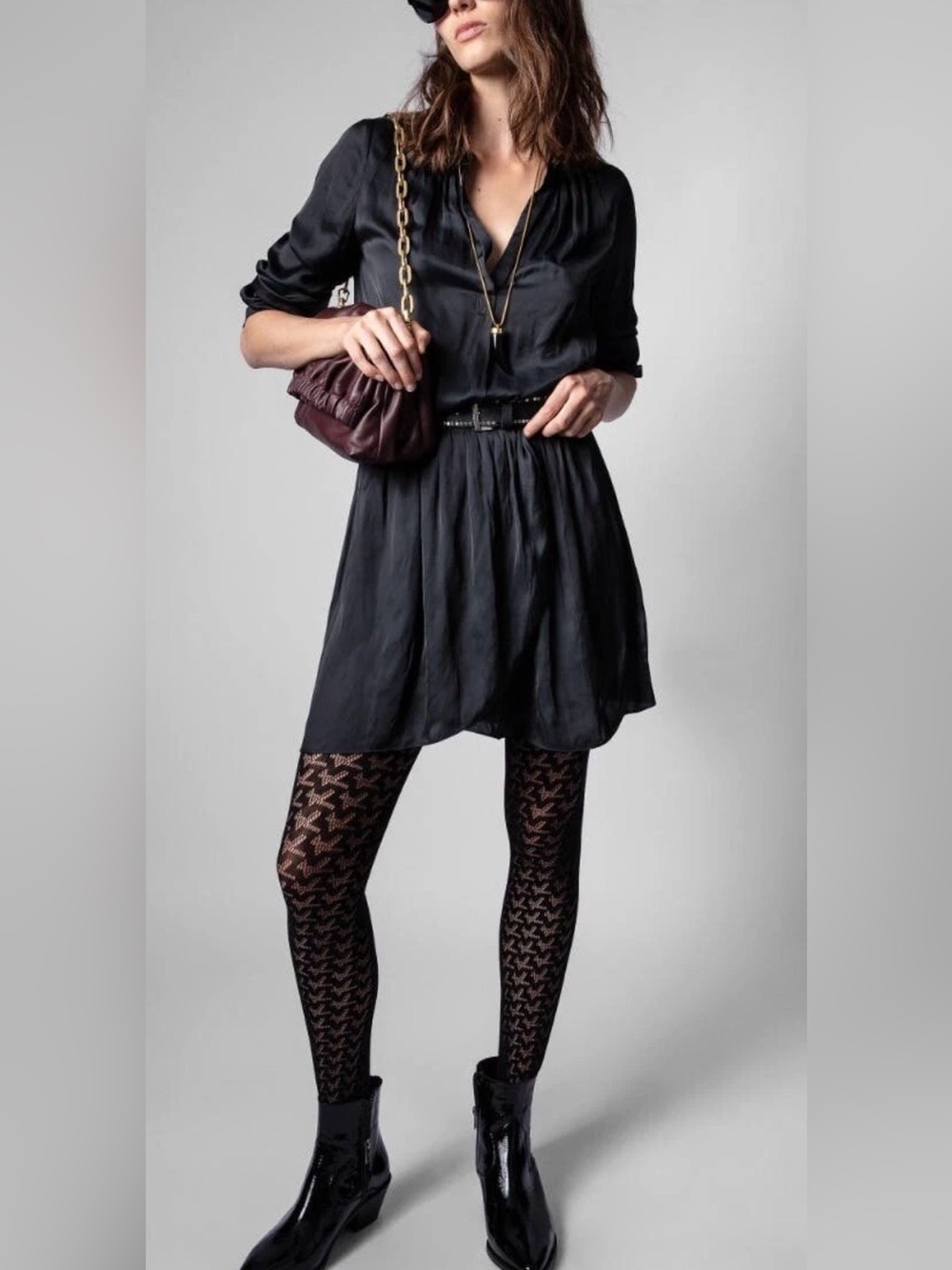 Zadig & Voltaire Rinka Satin Women’s Dress Mini Size Small EUC - Picture 3 of 13
